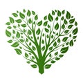 Vector heart shape tree on white background Royalty Free Stock Photo