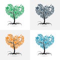 Vector heart shaped tree