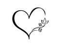 Vector heart sign. Icon on white background. Illustration romantic symbol linked, love, passion and wedding. Template