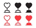 Vector Heart Trophy Icon Set Royalty Free Stock Photo