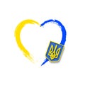Vector heart with Ukraine trident.