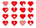 Vector hearts icons set Royalty Free Stock Photo