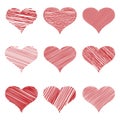 Vector hearts set. Different style and shape