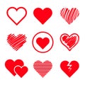 Vector hearts set Royalty Free Stock Photo