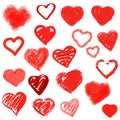 Vector hearts set. Hand drawn. Royalty Free Stock Photo