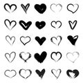 Vector hearts set. Hand drawn. Set of heart icons, hand drawn icons and illustrations for valentines and weddings isolated on Royalty Free Stock Photo