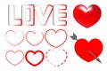 Vector hearts set. Royalty Free Stock Photo
