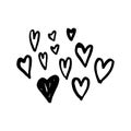 Vector hearts set. Hand drawn. Valentine's Day Royalty Free Stock Photo