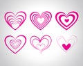 Vector hearts set for wedding and valentine design