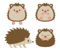 Vector hedgehog cartoon set