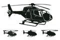 Vector helicopter silhouettes