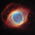 Vector Helix Nebula in the constellation Aquarius. Background with Night Sky and stars