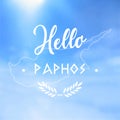 Vector Hello Cyprus Text Design illustration turquoise