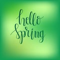 Vector Hello Spring Hand Lettering