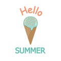 Vector hello summer Ice cream illustration.