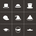 Vector helmet and hat icon set