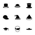 Vector helmet and hat icon set