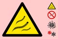 Vector Helminth Worms Warning Triangle Sign Icon Royalty Free Stock Photo