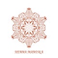 Vector Henna Color Mandala over white