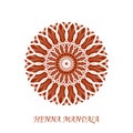 Vector Henna Color Mandala over white