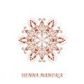 Vector Henna Color Mandala over white