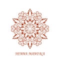 Vector Henna Color Mandala over white