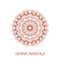 Vector Henna Color Mandala over white