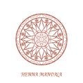 Vector Henna Color Mandala over white