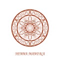 Vector Henna Color Mandala over white