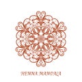 Vector Henna Color Mandala over white