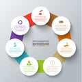 Vector heptagon with circles for infographic. Royalty Free Stock Photo