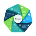 Vector heptagon element for infographic. Business concept with 7 options