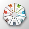 Vector heptagon infographic. Royalty Free Stock Photo