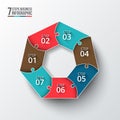 Vector heptagon infographic. Royalty Free Stock Photo