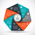 Vector heptagon infographic. Royalty Free Stock Photo