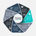 Vector heptagon infographic. Royalty Free Stock Photo