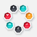 Vector heptagon for infographic. Royalty Free Stock Photo