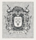 Medieval heraldic Coat of arms in vintage style