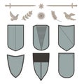 Vector heraldic shield set on white background.