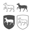 Vector heraldic shields with lamb.