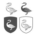 Vector heraldic shields with swan Royalty Free Stock Photo
