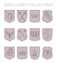 Vector heraldry emblem collection. Royalty Free Stock Photo