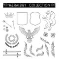Vector heraldry emblem collection. Royalty Free Stock Photo