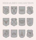Vector heraldry emblem collection. Royalty Free Stock Photo