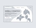 Herbal cosmetics shop web site template. Modern illustration for design and web