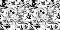 Vector herbal pattern. Seamless floral background for packaging, textiles, Wallpaper. Monochrome floral elements. White background Royalty Free Stock Photo