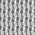 Vector herringbone weave effect seamless pattern background. Hessian fiber texture fabric style black and white backdrop Royalty Free Stock Photo