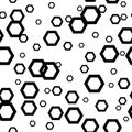 Vector hexagon abstract geometric seamless pattern.