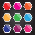 Vector hexagon icon for creative work