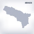 Vector hexagon map of Abkhazia on a gray background